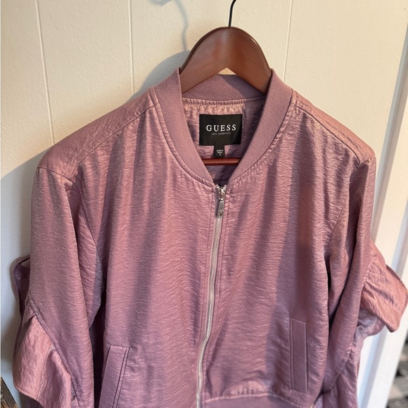 ✨ GUESS Los Angeles Ruffle Sleeve Bomber Jacket ✨ - Picture 5 of 10